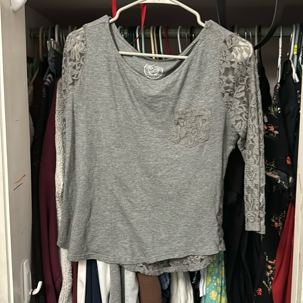 Lace Grey Shirt